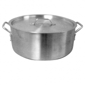 Brazier with Lid, 23.25&quot; Mirror-Finished Aluminum, each