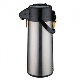 Winco - Airpot, 2.5 Liter Stainless Steel with Glass Liner and Push Button