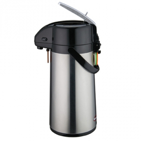 Winco - Airpot, 1.9 Liter Stainless Steel with Glass Liner and Lever Top