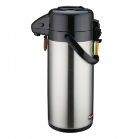 Winco - Coffee Air Pot with Push Button, 2.5 Liter Stainless Steel Liner and Body