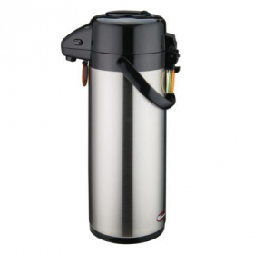 Winco - Coffee Air Pot with Push Button, 3 Liter Stainless Steel Liner and Body