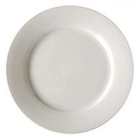 Vertex China - Argyle Plate with Wide Rim, 11&quot; Porcelain White