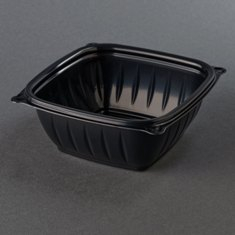 Dart - Bowl, Pro Black Plastic (PresentaBowls), Square, 12 oz