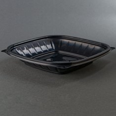 Dart - Bowl, Pro Black Plastic (PresentaBowls), Square, 24 oz