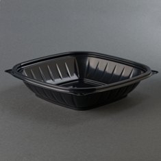 Dart - Bowl, Pro Black Plastic (PresentaBowls), Square, 32 oz