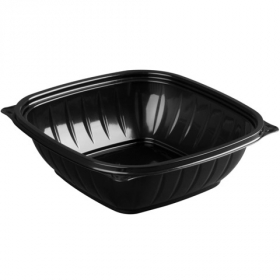 Dart - Bowl, Pro Black Plastic (PresentaBowls), Square, 48 oz