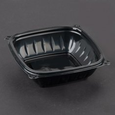 Dart - Bowl, Pro Black Plastic (PresentaBowls), Square, 8 oz