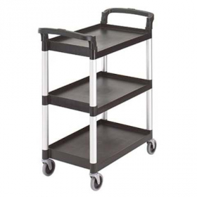 Cambro - Knock Down Service Cart, 3-Tier Black with 3&quot; Casters