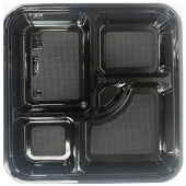 Bento Box with 5 Compartments and Lid, 10.55x10.55