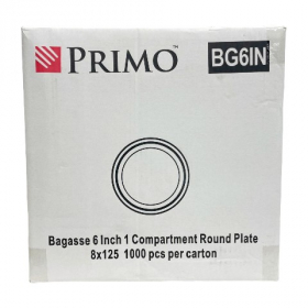 Primo Tableware - Biodegradable (Bagasse) Plate, 6&quot; Round