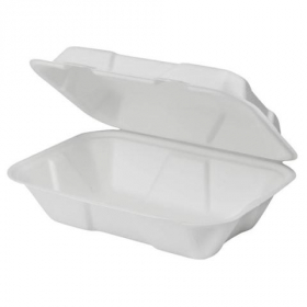 Karat Earth - Food Container with Hinged Lid, 9x6x3 Compostable Bagasse