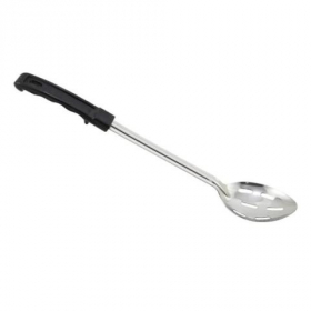 Winco - Basting Spoon, 15&quot; Slotted Stainless Steel with Stop-Hook Handle