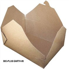 Bio-Plus Earth - Bio-Pak Food Container #3, Kraft/Brown