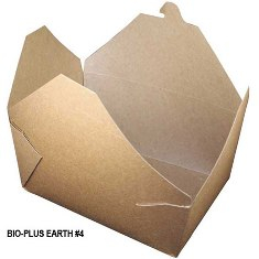 Bio-Plus Earth - Bio-Pak Food Container #4, Kraft/Brown