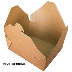 Bio-Plus Earth - Bio-Pak Food Container #8, Kraft/Brown