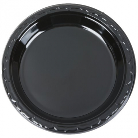 Genpak - Plate, 9&quot; Black Plastic