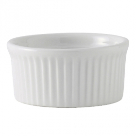 Tuxton - DuraTux Fluted Ramekin, 5 oz Porcelain White, 3.5x1.75