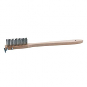 Winco - Scratch Brush, 20&quot; Heavy Duty Wire Brush with Wood Handle