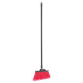 Winco - Angled Broom with 48&quot; Fiberglass Handle, Flagged Red Medium-Duty, each