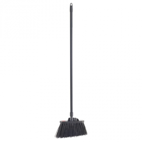 Winco - Angled Broom with 48&quot; Fiberglass Handle, Unflagged Black Heavy-Duty, each