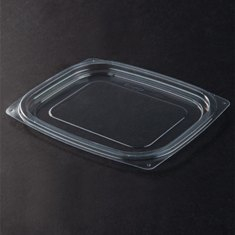 Dart - Lid, ClearPac Plastic Deli Lid, Clear Plastic, Rectangle, Fits 8-16 oz Containers