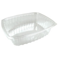 Dart - Container, 16 oz Clear Plastic, Rectangle, 6x5x3