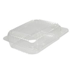 Dart - Container, 7&quot; Small Clear Plastic Staylock Hinged Lid, Oblong, 7x6x2