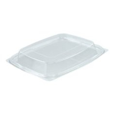 Dart - Lid, Clearpac Snap-On Deli Dome Lid, Clear Plastic, Rectangle, Fits 24 &amp; 32
