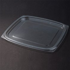 Dart - Lid, ClearPac Plastic Deli Lid, Clear Plastic, Rectangle, Fits 24-32 oz Containers