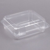 Dart - Container, 8&quot; Square Clear PS Plastic Staylock Hinged Lid, 8x8x3