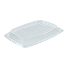 Dart - Lid, Clearpac Snap-On Deli Dome Lid, Clear Plastic, Rectangle, Fits 48 &amp; 64