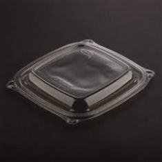 Dart - Lid, Clear PET Plastic (PresentaBowls), Square, Fits 8-16 oz Containers