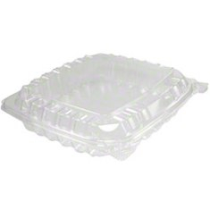 Dart - Container, 8&quot; Clearseal Hinged 1 Compartment Container with Lid, Clear Plastic, 8x8x2