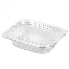 Dart - Container, 8 oz Clear Plastic with Lid, Rectangle, 4.9x5.9x1.3
