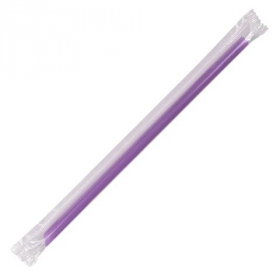 Karat - Poly Wrapped Straw, 7.75&quot; Giant Purple