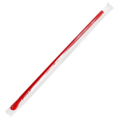 Karat - Poly Wrapped Spoon Straw, 9.45&quot; Red