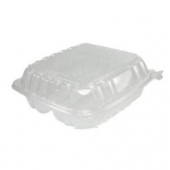 Dart - Container, 8&quot; Clearseal Hinged 3 Compartment Container with Lid, Clear Plastic, 8x8x3