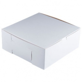 Cake/Bakery Box with Locking Corners, 10x10x3, White