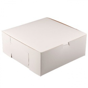 Cake/Bakery Box with Locking Corners, 10x10x5.5 White, 100 count