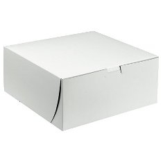 Cake/Bakery Box, Non-Window Tuck Top (1 Piece), White, 10x10x5.5