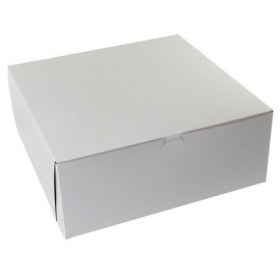 Cake/Bakery Box, 1-Piece Lock Corner, 12x9x3 White/Kraft