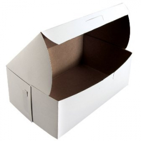 Cake/Bakery Box with Locking Corners, 8x5x3.5 White, 200 count