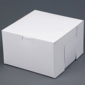 Cake/Bakery Box with Locking Corners, 8x8x5 White, 100 count