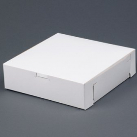 Cake/Bakery Box with Locking Corners, 9x9x3 White, 100 count