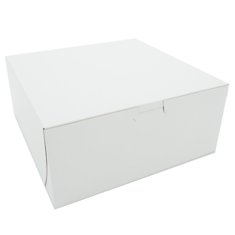 Cake/Bakery Box, Non-Window Tuck Top (1 Piece), White, 9x9x4