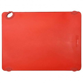 Winco - Statik Board Cutting Board, 15x20x.5 Red with Non-Slip Feet and Hook