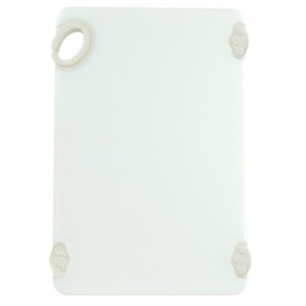 Winco - Statik Board Cutting Board, 12x18x.5 White with Non-Slip Feet and Hook