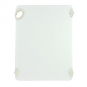 Winco - Statik Board Cutting Board, 15x20x.5 White with Non-Slip Feet and Hook
