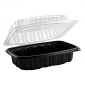 Anchor - Culinary Classics Container, 9x6 Hinged PP Black Base with Clear Anti-Fog Dome  Lid, 120 co