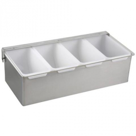 Winco - Condiment Holder, 4 Compartment with Stainless Steel Base